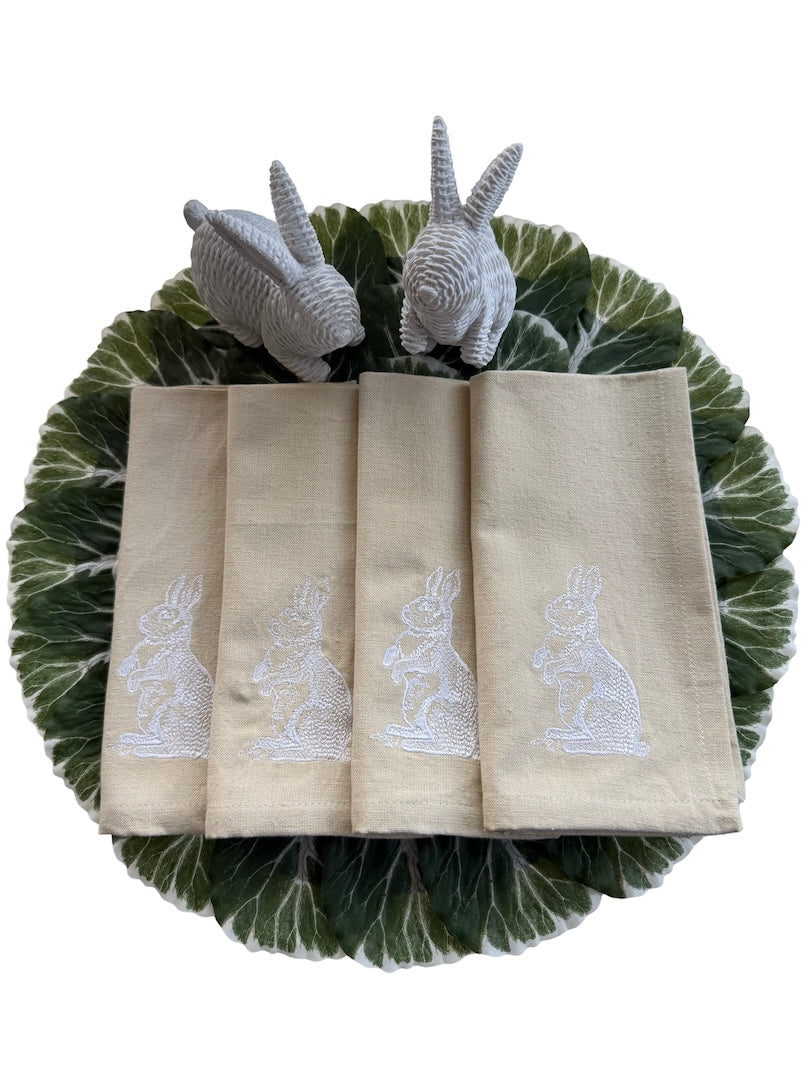 Bunny Embroidered Napkins (4)