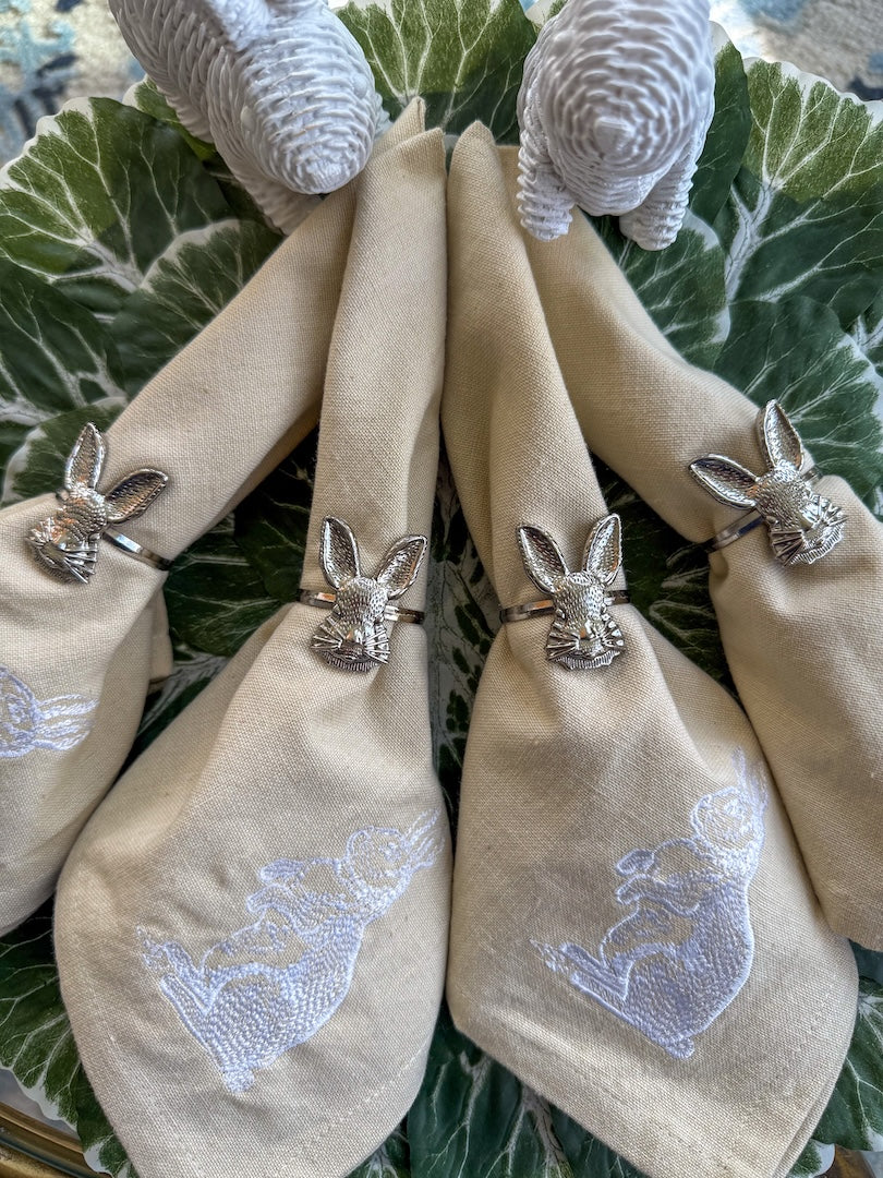 Bunny Embroidered Napkins (4)