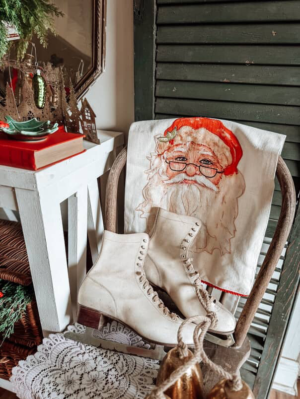 Vintage Santa Table Runner