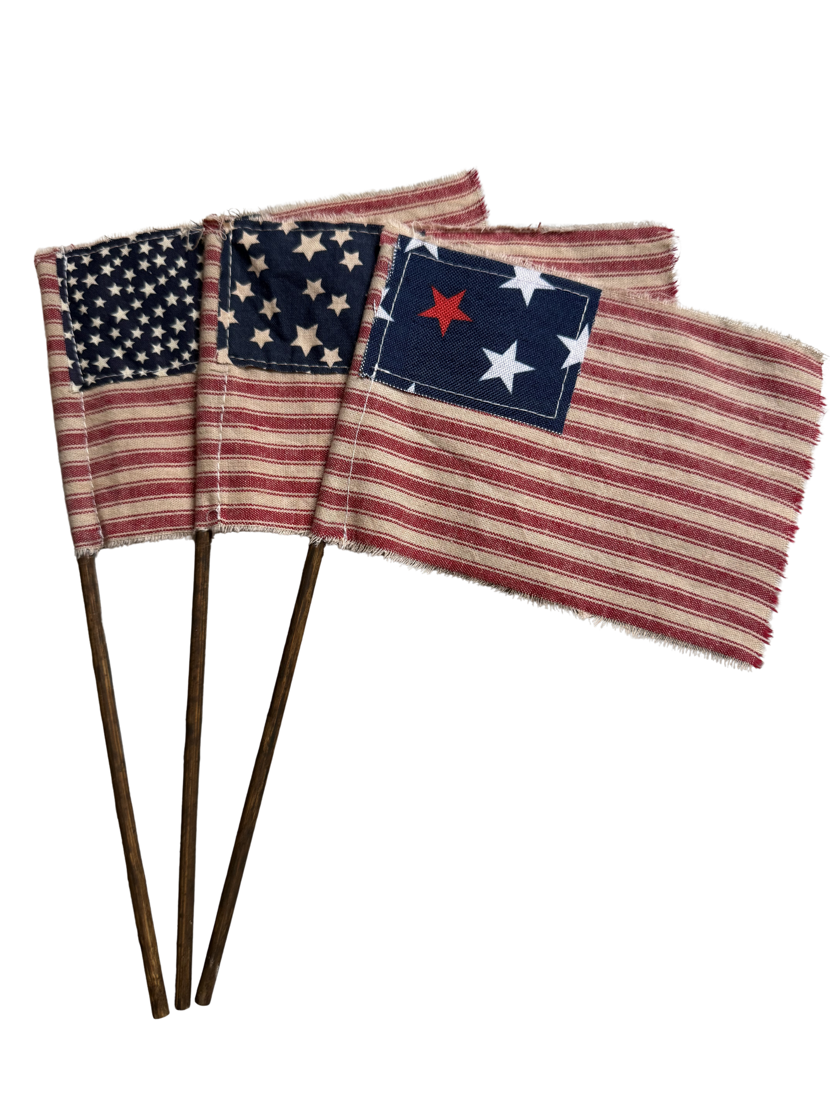 Set of three Vintage Flags