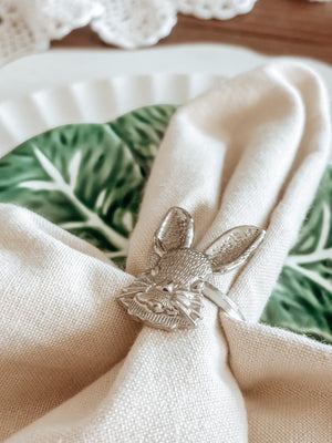 Silver Bunny Napkin Rings (4)