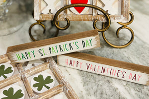 Dual Sided Block Sign - Valentine's/St. Patrick's Day
